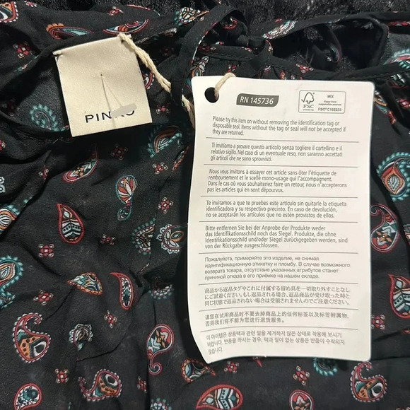 PINKO ZWARTE BLOUSE MANIGLIA Sz 4 - Picture 9 of 16